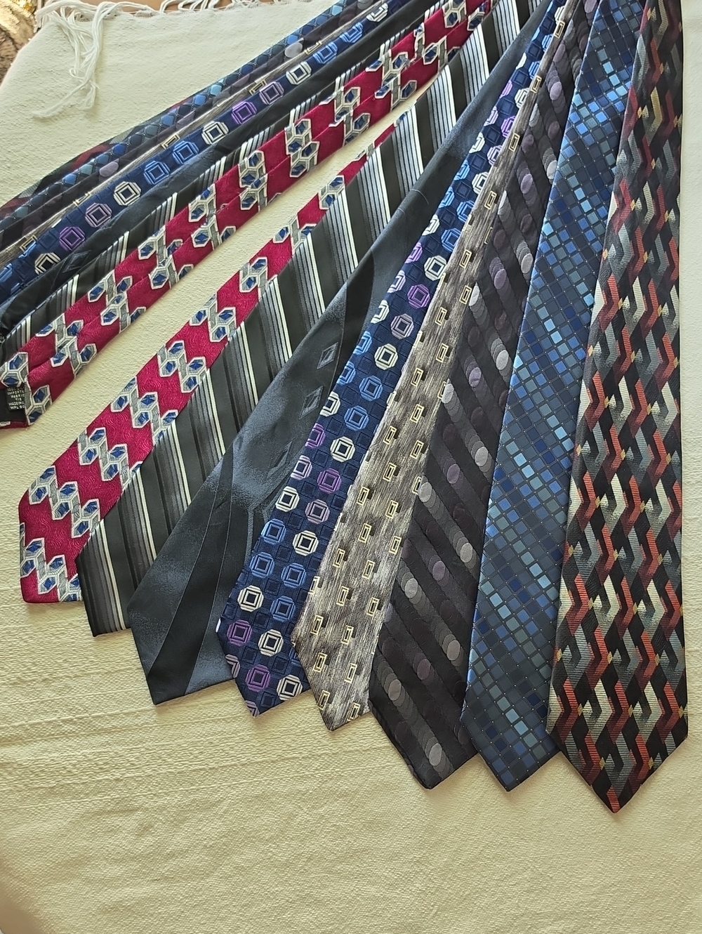 8 Piece Bundle Of Assorted Men’s Patterned Ties - Multi-Color Set